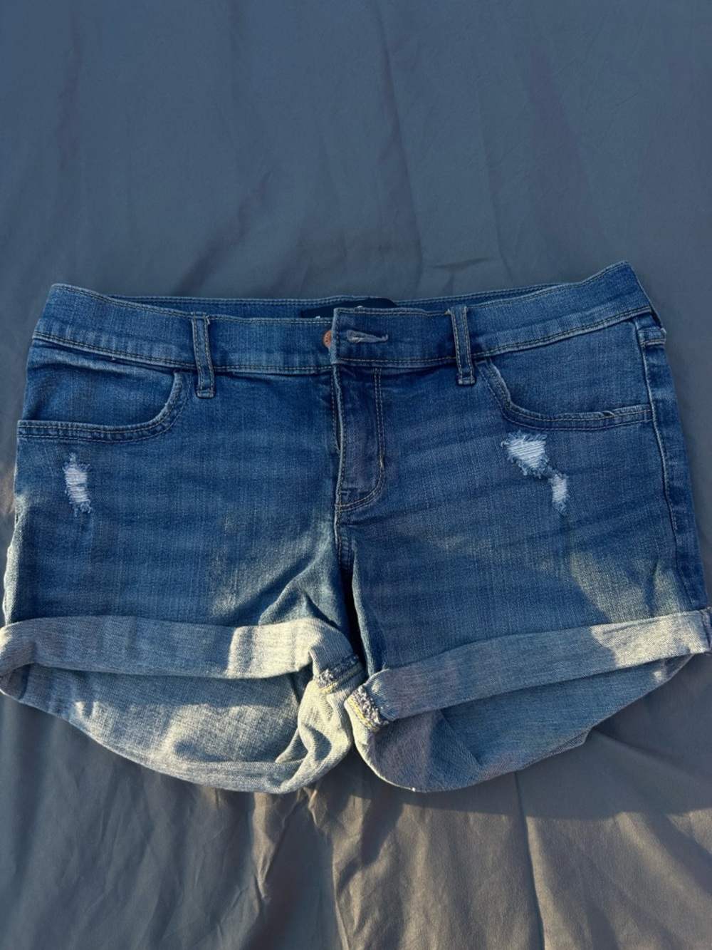 Hollister low rise midi shorts slightly distressed